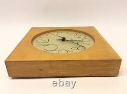 Square Wood Seth Thomas Wall Clock Quartz Talley Industries Untested Parts