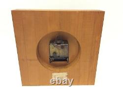 Square Wood Seth Thomas Wall Clock Quartz Talley Industries Untested Parts