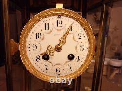 Tiffany & Co French Marti Porcelain Dial Crystal Regulator Clock- Runs Nice