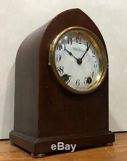 Tiny Seth Thomas Essex 8 Day Key Wind Mantel Table Shelf Clock