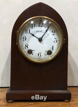 Tiny Seth Thomas Essex 8 Day Key Wind Mantel Table Shelf Clock