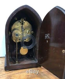 Tiny Seth Thomas Essex 8 Day Key Wind Mantel Table Shelf Clock