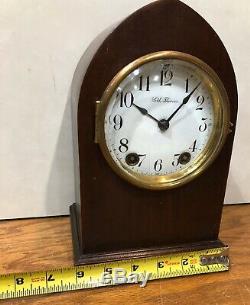 Tiny Seth Thomas Essex 8 Day Key Wind Mantel Table Shelf Clock