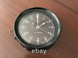 U. S. Government M Low Black Bakelite Mark I Deck/Ships Clock Korea, Vietnam Era