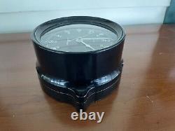 U. S. Government M Low Black Bakelite Mark I Deck/Ships Clock Korea, Vietnam Era