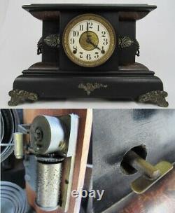 ULTRA RARE! Seth Thomas mantel clock BUILT IN MUSIC BOX antique MUSICAL 1 in 10k