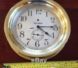 US NAVY 8.5 dial Seth Thomas Ships Pilot House Clock Chelsea Key