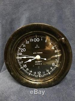 US Navy WW II Seth Thomas Ships Clock