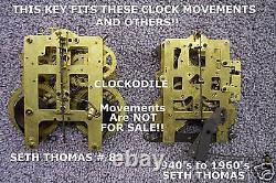USA NEW OLD STOCK SETH THOMAS TRADEMARK CLOCK KEY FOR #89 MOVEMENT repair part