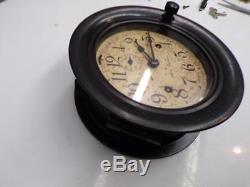 USN US Navy WW2 7 Seth Thomas Ship's Bulkhead Signal Clock Bakelite Case D486