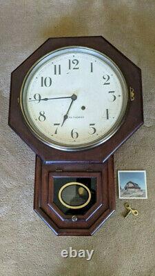Union Pacific Schoolhouse Seth Thomas Railroad Clock From Touchet, Wa Depot