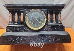 V. Vintage Elegant Seth Thomas Adamantine Mantle Clock Circa 1900's Works Well