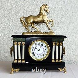 VINTAGE SETH THOMAS MANTLE CLOCK 6 PILLAR 8 DAY WithKEY WORKS