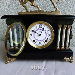 VINTAGE SETH THOMAS MANTLE CLOCK 6 PILLAR 8 DAY WithKEY WORKS