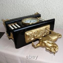 VINTAGE SETH THOMAS MANTLE CLOCK 6 PILLAR 8 DAY WithKEY WORKS