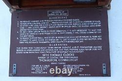 VINTAGE SETH THOMAS MODEL E515-003 WOOD MANTLE DESK CLOCK with KEY MID CENTURY