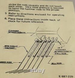 VTG 1978 SETH THOMAS DOCUMENT Bracket Mantel Clock Model 1308 Westminster Chime