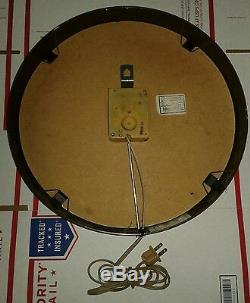 VTG SETH THOMAS 0610B 14 Manager Electric Wall Clock Bronze Convex Pre-1970 USA