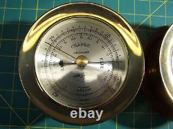 VTG SETH THOMAS BRASS BELLS SHIP CLOCK & Barometer Cat NO. 1004 CORSAIR E537- 000