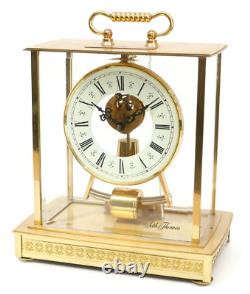 VTG Seth Thomas Brass Glass Skeleton Carriage Mantel Clock #0792 Kundo Germany