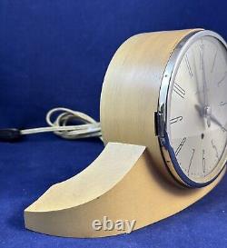 VTG Seth Thomas Dynaire 2E Blonde Wood ART DECO Clock 1950s Electric Working EUC