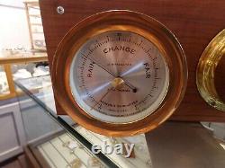 VTG. Seth Thomas Ship Clock and Compensated Weather Barometer-Corcair Model