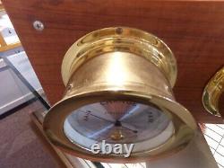 VTG. Seth Thomas Ship Clock and Compensated Weather Barometer-Corcair Model