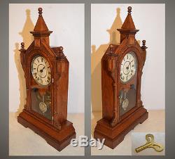 Very Rare Seth Thomas Lafayette 1883 Fine City Series Antique Cabinet Clock