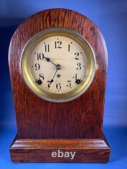 Vintage 13 Seth Thomas Simple Wood Clock WORKING Chimes See Video 4689