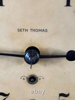 Vintage 13 Seth Thomas Simple Wood Clock WORKING Chimes See Video 4689