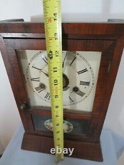 Vintage 1860s Seth Thomas Key Wind 30 Hour Spring Clock Mantle Parlor Cottage