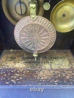 Vintage 1890s Seth Thomas Gingerbread Gong Clock With Half Hour Gong And Alarm