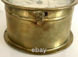 Vintage 1935 Seth Thomas Merrimac Brass Ship's Bell Porthole Clock Navy Maritime