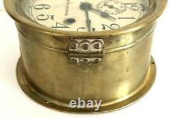 Vintage 1935 Seth Thomas Merrimac Brass Ship's Bell Porthole Clock Navy Maritime