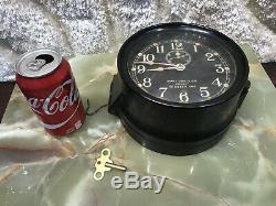 Vintage 1943 U. S. Navy Ww II Mark I-deck Seth Thomas 60200 Ships Clock Working