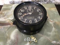 Vintage 1943 U. S. Navy Ww II Mark I-deck Seth Thomas 60200 Ships Clock Working