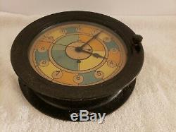 Vintage 1944 WWII SETH THOMAS US Navy Radio Room Sector Bakelite Clock 10 3/4