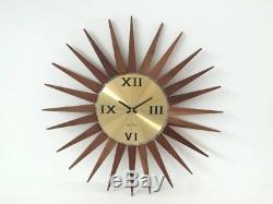 Vintage 1950s 1960s SETH THOMAS made Seth Thomas USA Sunburst clock wall clock