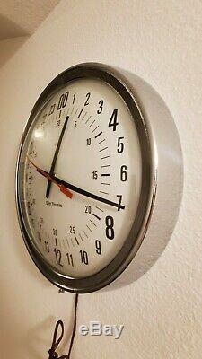 Vintage 1950s Seth Thomas Electric 24 Hour UTC Dial Wall Clock