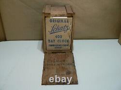 Vintage 1956 SCHATZ 400 Day Anniversary Mantle Clock New Never Used in Crate