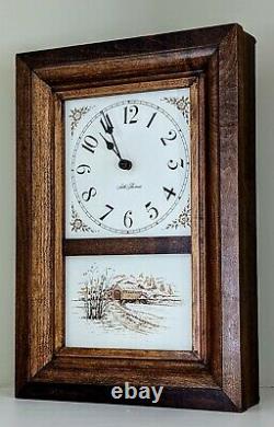 Vintage 1978 OGEE Seth Thomas Clock Covered Bridge #2342 Country Style Mantle