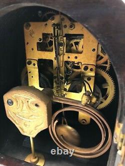 Vintage 20 Seth Thomas COMPLETE Camelback Wood Chime Wind Up Mantel Clock w Key