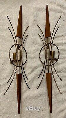 Vintage 28 Seth Thomas STARFLOWER Sunburst Wall Clock & 2 Matching Sconces MCM