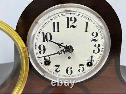 Vintage 8 Day Bim Bam Tambour Mantel Clock 1/4 and hour Chime Seth Thomas Works