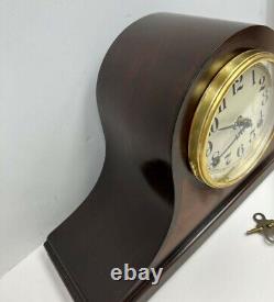 Vintage 8 Day Bim Bam Tambour Mantel Clock 1/4 and hour Chime Seth Thomas Works