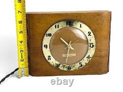 Vintage Antique Art Deco wood seth thomas clock plugs in mantel