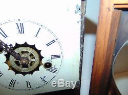 Vintage Antique Seth Thomas Mirror Glass Door Clock Mantle Key Wind RARE