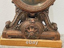 Vintage Antique Seth Thomas USA Metal Case Alarm Mantel / Shelf Clock