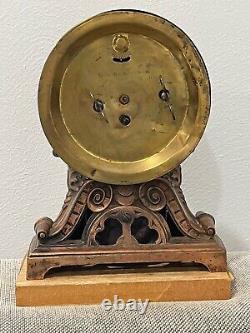 Vintage Antique Seth Thomas USA Metal Case Alarm Mantel / Shelf Clock