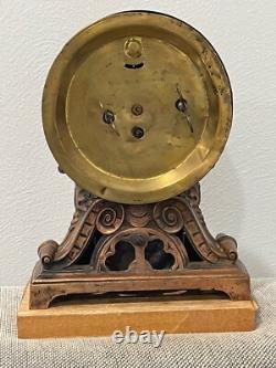 Vintage Antique Seth Thomas USA Metal Case Alarm Mantel / Shelf Clock